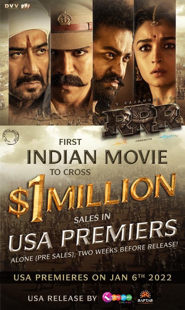 RRR U.S. Premiers Crosses Million Mark