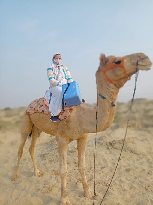 vaccine health care worker on camel