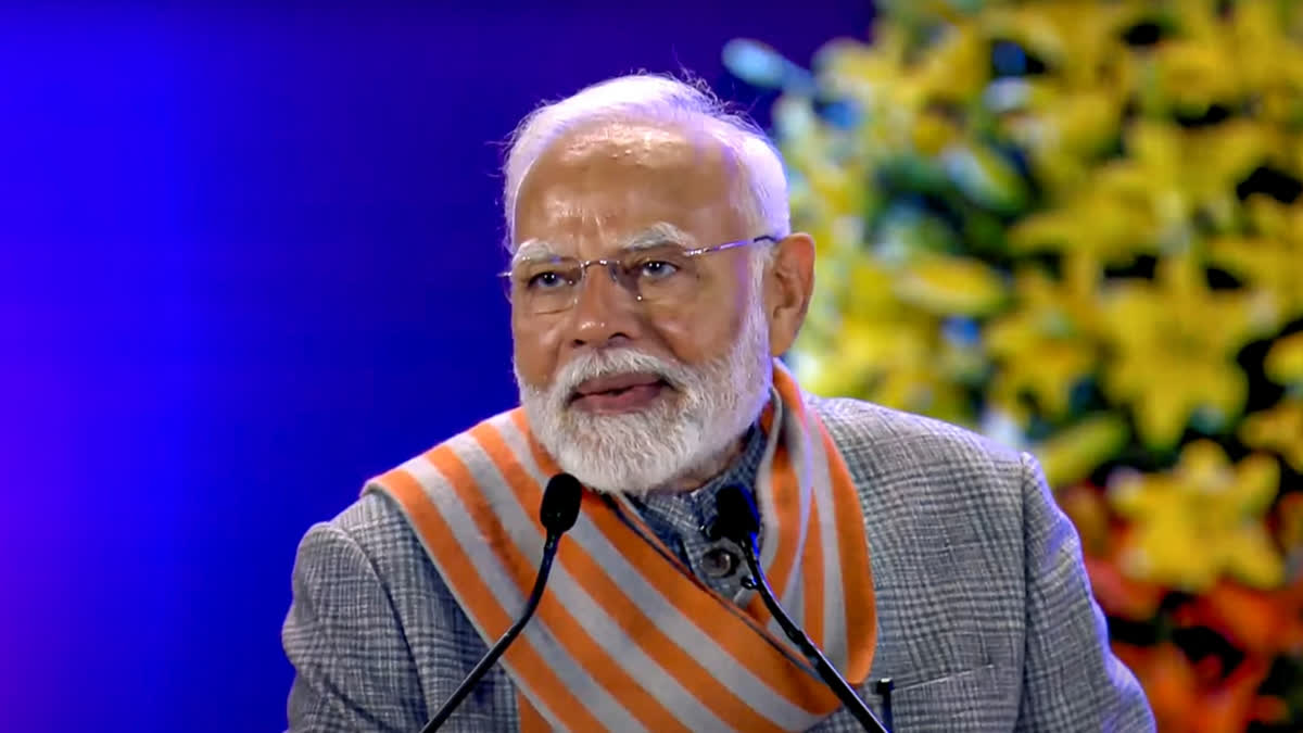 In this screenshot via @NarendraModi Youtube on Jan. 14, 2025, Prime Minister Narendra Modi speaks during 150th Foundation Day celebrations of India Meteorological Department, in New Delhi.