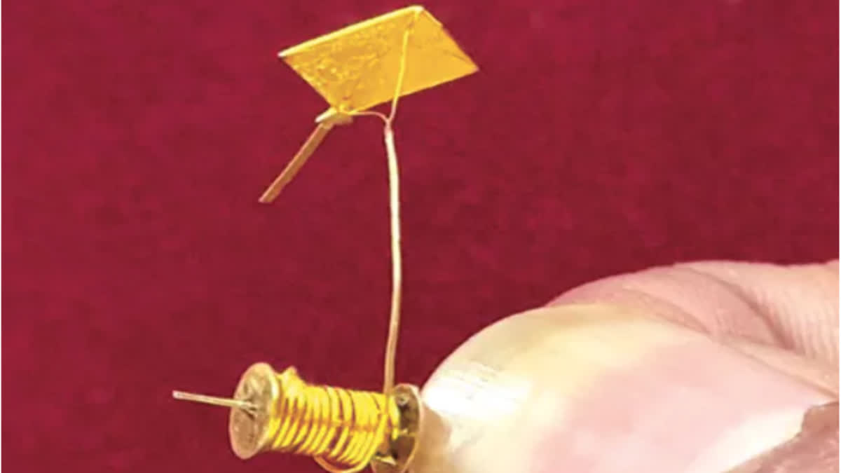 Hyderabad Artist Creates Smallest Gold Kite And Spinning Wheel For Makar Sankranti