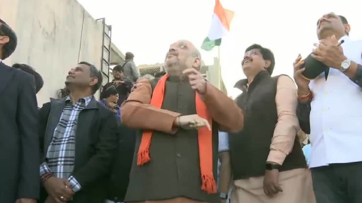 Amit Shah, Gujarat CM Fly Kites On Makar Sankranti