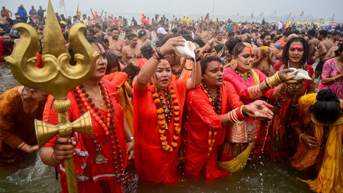 The Kinnar Akhara took part in the first 'Amrit Snan' of the Maha Kumbh, praying for national welfare and showcasing traditional rituals and martial arts.