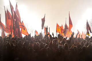 Prayagraj: Devotees gather to take a holy dip at the Sangam on the occasion of 'Makar Sankranti' festival, during the Maha Kumbh Mela 2025, in Prayagraj, Uttar Pradesh, Tuesday, Jan. 14, 2025.