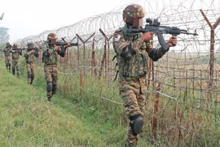 Army soldiers on patrol duty along LoC in Jammu and Kashmir