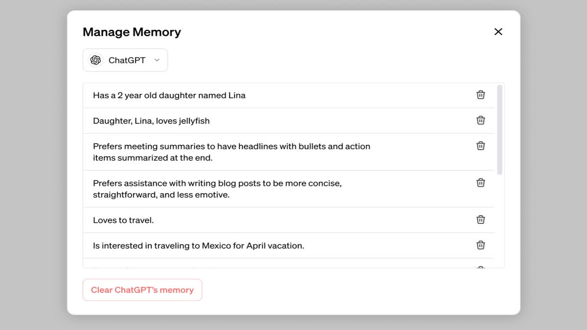 The latest feature added by OpenAI, allows ChatGPT to remember specific details of the users discussed during conversations. However, the users will have complete control over this 'memories' feature.