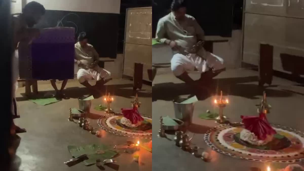 pooja at school in Nedumanur  pooja at school by manager son  കുറ്റ്യാടി നെടുമണ്ണൂര്‍  സ്‌കൂളില്‍ ഗണപതിഹോമവും പൂജയും