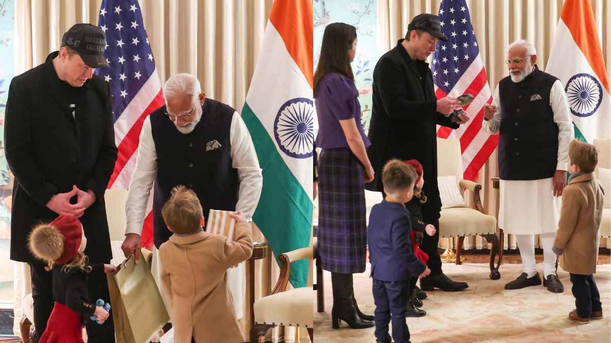 PM Modi with Elon musk family