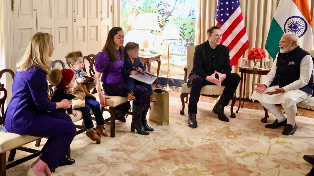 PM Modi with Elon musk family