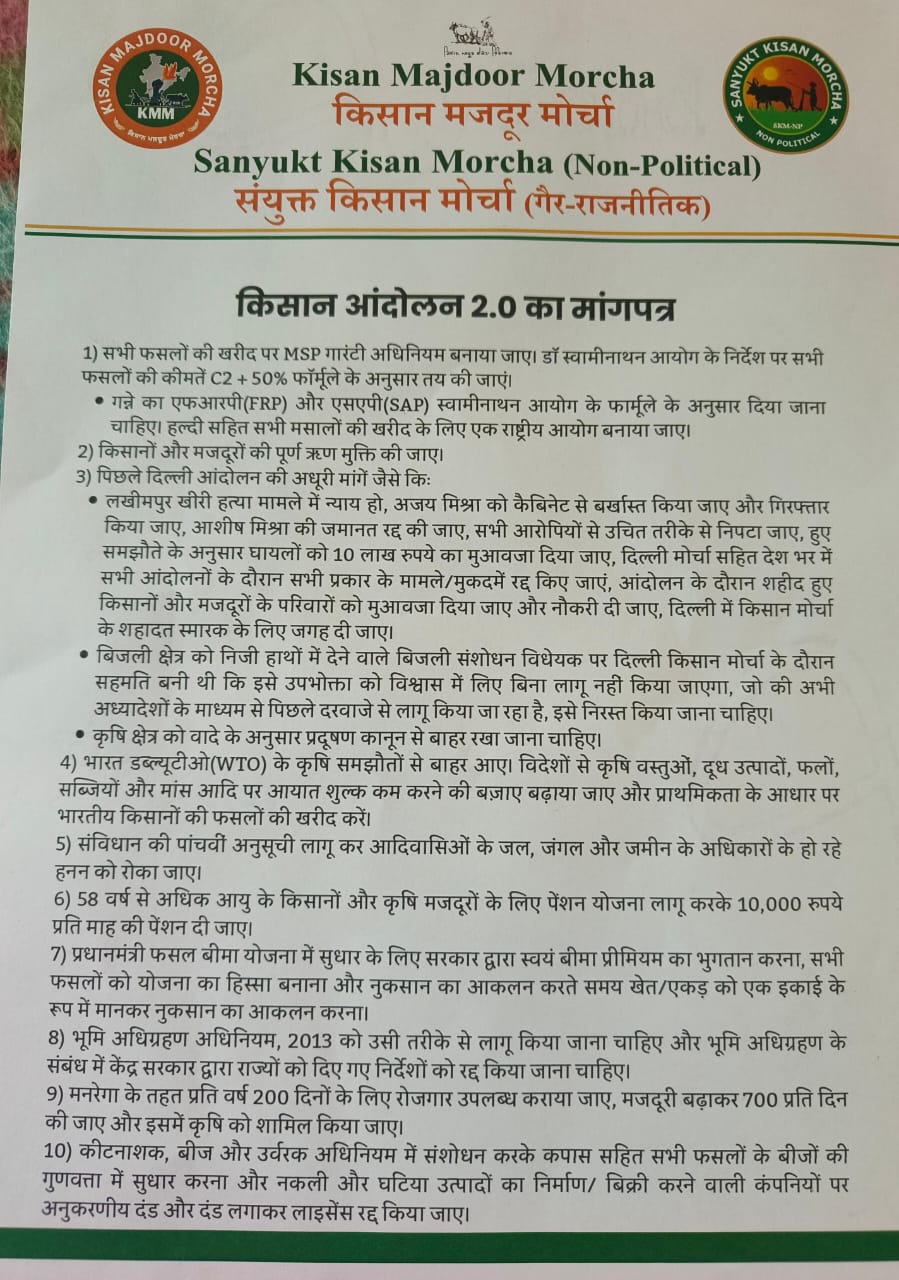 Farmers' Movement Demand Letter 2.0