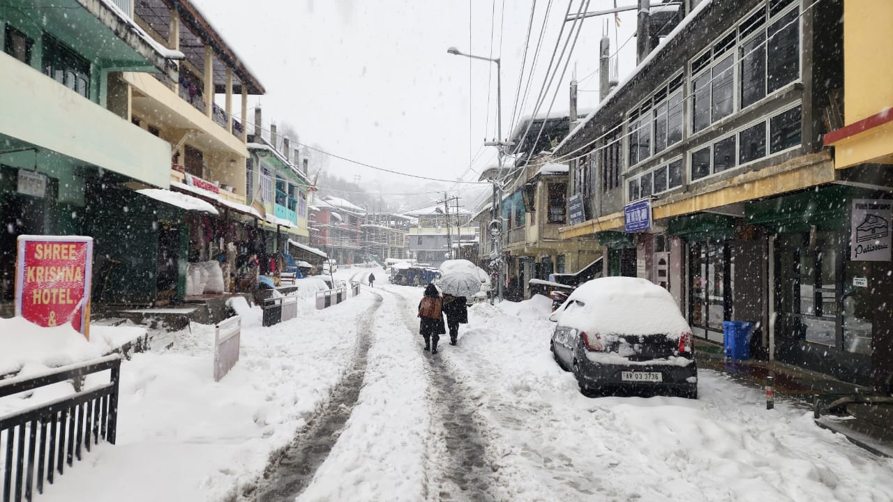 Tawang town under thick blanket of snow