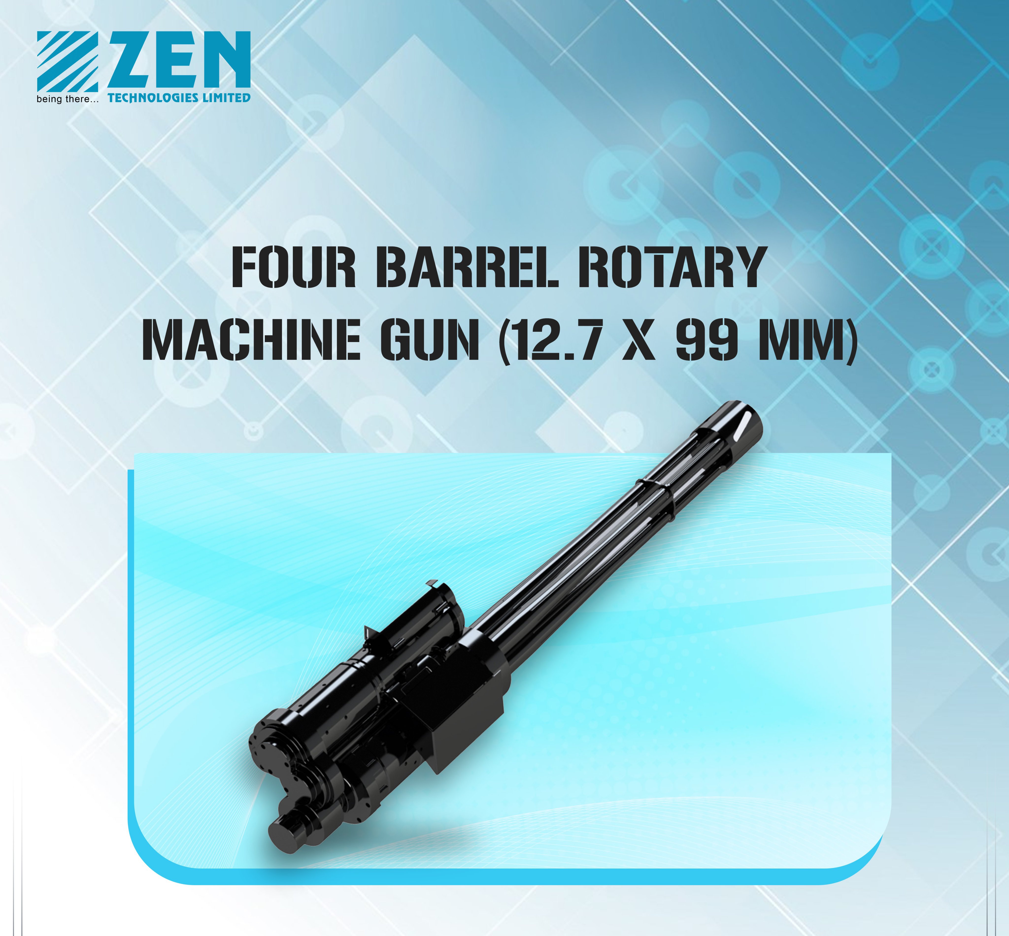 Four barrel rotary machine gun