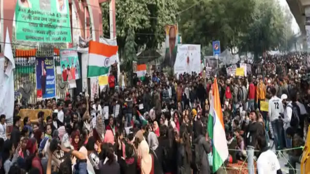 Delhi: Ambedkar University students protest against CAA
