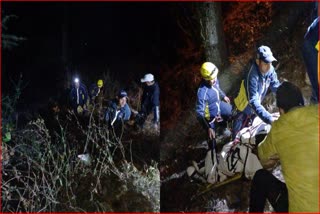 Car fell into a ditch in Vikasnagar