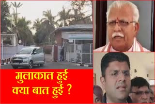 Dushyant chautala Meets Manohar lal khattar after BJP JJP Alliance Breakup Chandigarh Haryana Politics