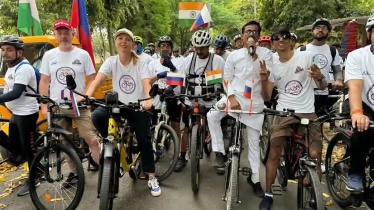FRIENDSHIP CYCLE RALLY  INDO RUSSIA DIPLOMATIC TIES  ഇന്ത്യ റഷ്യ നയതന്ത്ര ബന്ധം  സൗഹൃദ സൈക്കിൾ റാലി