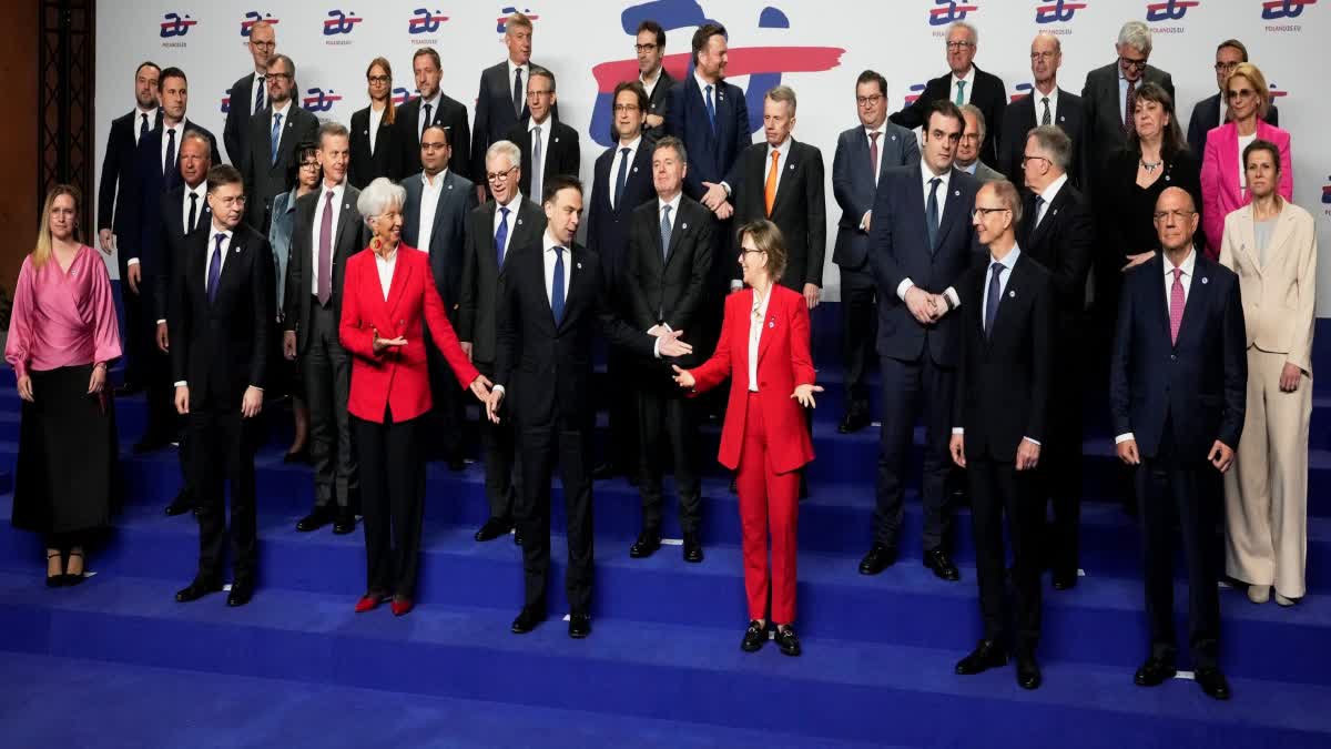 Etv BharaParticipants of Informal Meeting of EU Ministers for Economic and Financial Affairs and Central Bank Governors pose for the family photo in Warsaw, Polandt