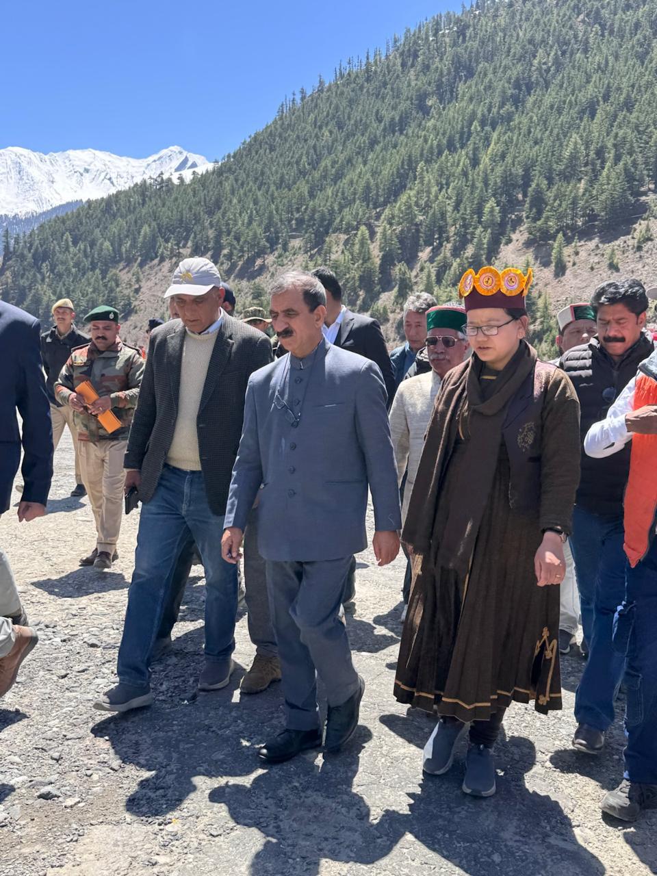 सीएम सुक्खू लाहौल स्पीति दौरे पर उदयपुर पहुंचे