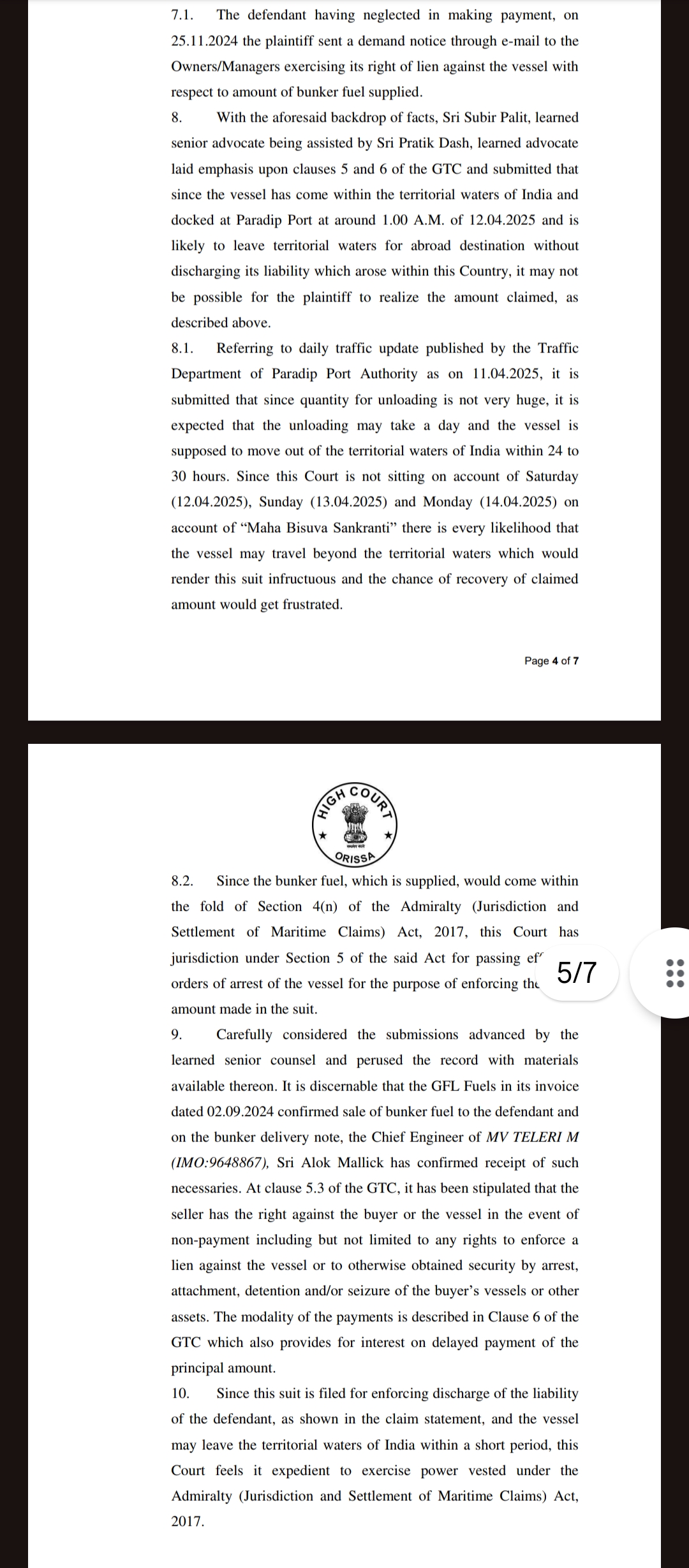 Orissa high court