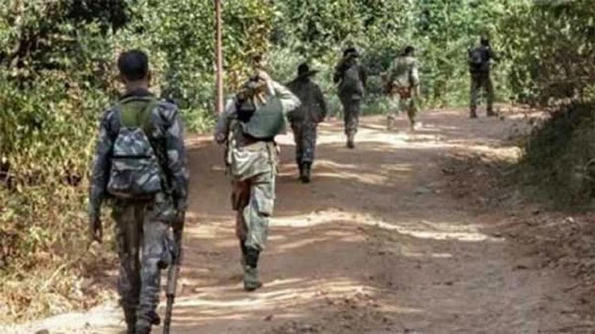 Security forces during an anti-Naxal operation