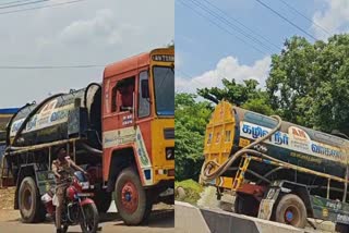 கழிநீரை கொட்டும் லாரியின் புகைப்படம்