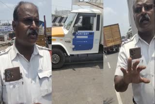 Motorist arguing Traffic Police