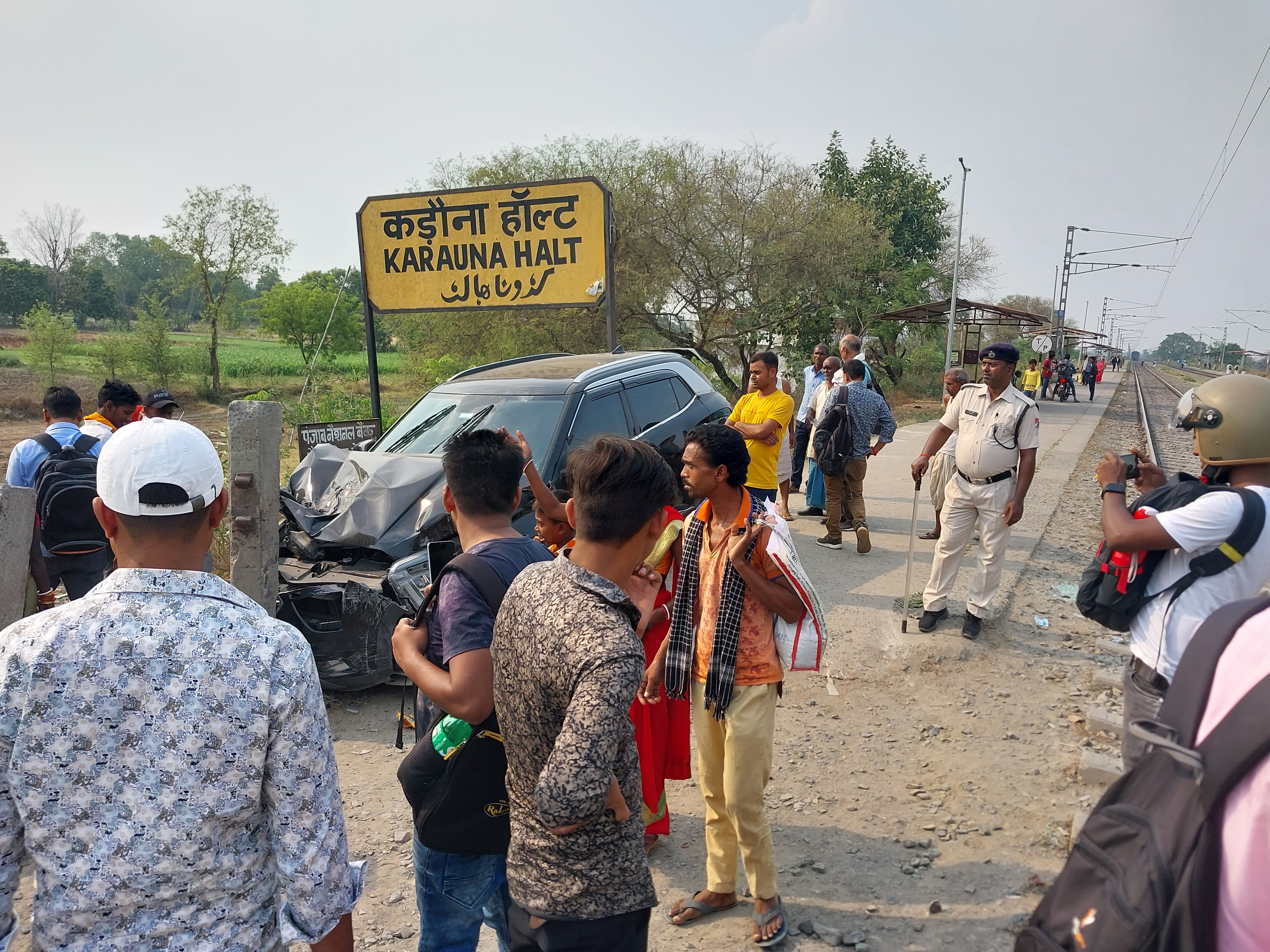 जहानाबाद टक्कर के बाद कार का हाल