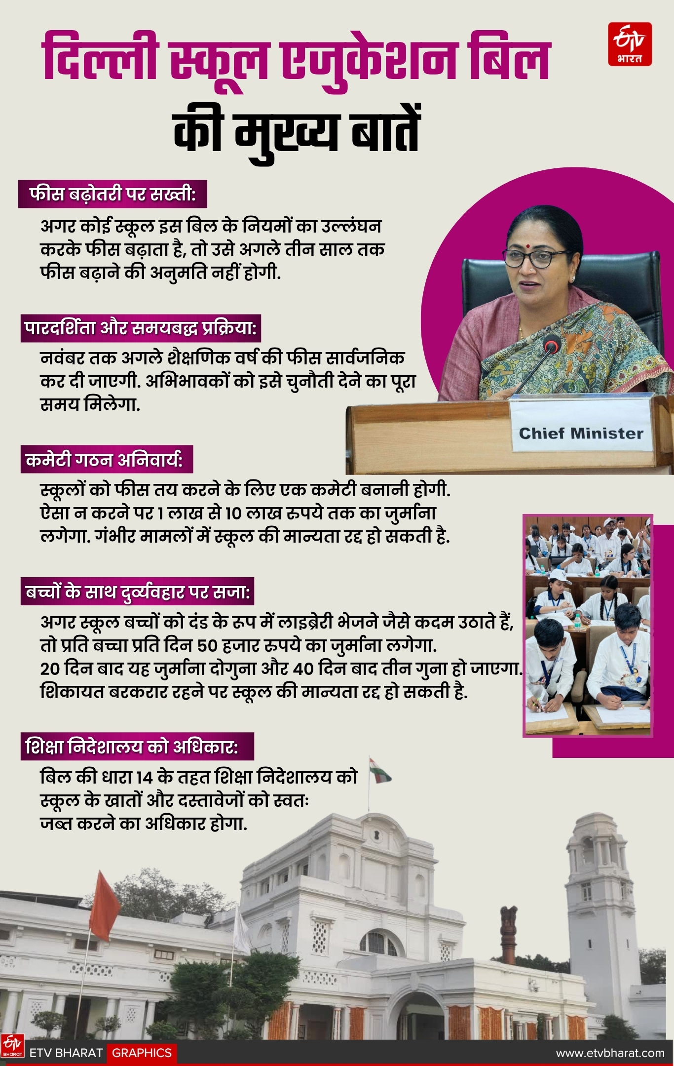 दिल्ली स्कूल एजुकेशन बिल 2025 की मुख्य बातें