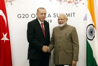 A file photo of Turkish President Recep Tayyip Erdogan and PM Narendra Modi.