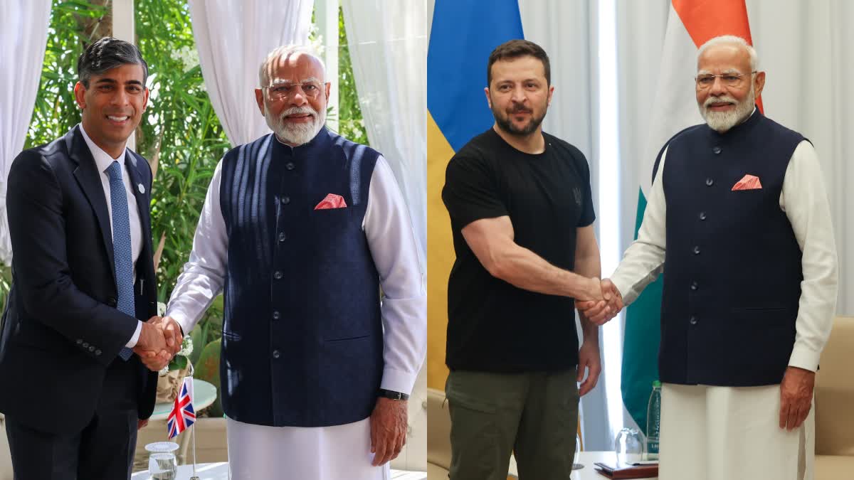 PM Modi met British pm Rishi Sunak, Ukranian President Volodymyr Zelenskyy