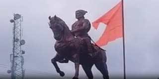 Chhatrapati Shivaji Maharaj statue installed in one night at Dharur Beed