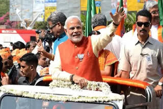 PM modi Road Show In Bhubaneswar