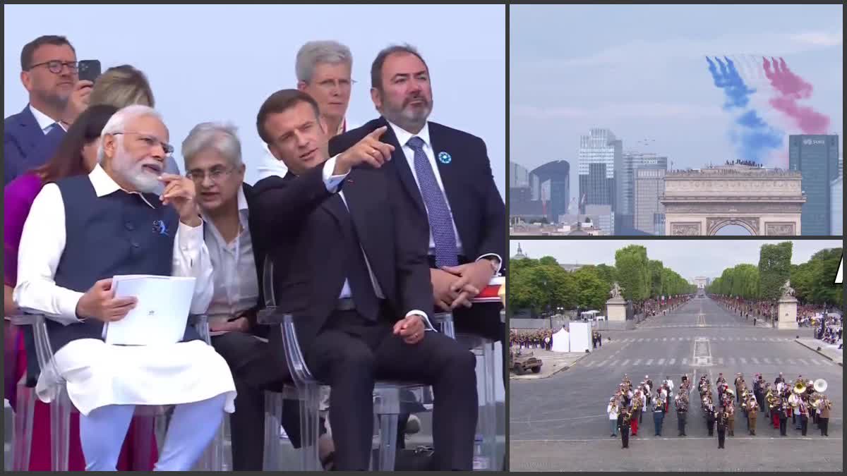 flypast at Bastille Day parade in Paris