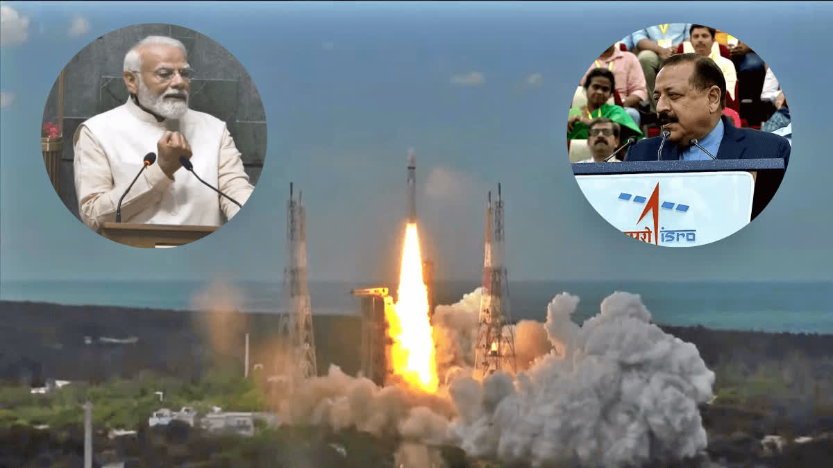 successfully launched Chandrayaan 3  successfully launched Chandrayaan 3 into orbit  Prime Minister Narendra Modi tweet  ಭಾರತೀಯರ ಆಶಯವನ್ನು ಚಂದ್ರನತ್ತ ಹೊತ್ತು ಸಾಗಿದ ಉಪಗ್ರಹ  ಇಸ್ರೋಗೆ ಅಭಿನಂದನೆ ಸಲ್ಲಿಸಿದ ಪ್ರಧಾನಿ  ನೂರಾರು ಕೋಟಿ ಭಾರತೀಯರ ಕನಸು  ಬಾಹುಬಲಿ ರಾಕೆಟ್ ಚಂದ್ರನತ್ತ ಪ್ರಯಾಣ  ಮೋದಿ ಮತ್ತು ಕೇಂದ್ರ ಸಚಿವ ಜಿತೇಂದ್ರ ಸಿಂಗ್​ ಅಭಿನಂದನೆ  ಭಾರತೀಯ ಬಾಹ್ಯಾಕಾಶ ಸಂಶೋಧನಾ ಸಂಸ್ಥೆ  ಅತ್ಯಂತ ಮಹತ್ವಾಕಾಂಕ್ಷೆಯ ಯೋಜನೆ  ಚಂದ್ರಯಾನ 3 ಯಶಸ್ವಿ  ಇಸ್ರೋ ವಿಜ್ಞಾನಿಗಳು ಸಂಭ್ರಮ