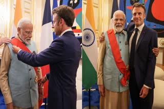PM Modi conferred with France highest honour  PM Modi  PM Modi france highest honour  frances highest honour modi  modi  modi france  ഫ്രാൻസ്  ഫ്രാൻസ് പരമോന്നത ബഹുമതി  ഫ്രാൻസ് പരമോന്നത ബഹുമതി മോദിക്ക്  നരേന്ദ്ര മോദി  പ്രധാനമന്ത്രി നരേന്ദ്രമോദിക്ക് ഫ്രാൻസ് ബഹുമതി  ഫ്രഞ്ച് പ്രസിഡന്‍റ് ഇമ്മാനുവൽ മാക്രോൺ  ഫ്രഞ്ച് പ്രസിഡന്‍റ് പ്രധാനമന്ത്രി മോദി  മോദി  മോദി ഫ്രാൻസ് അവാർഡ്  France highest honour  France  France award modi