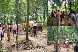 Wild Elephant Body  Wild Elephant Body found in Thrissur  Thrissur Wild Elephant Body  Wild Elephant Body was found Buried  കാട്ടാനയുടെ ജഡം കുഴിച്ചിട്ട നിലയില്‍  കാട്ടാന  വാഴക്കോട്  വടക്കാഞ്ചേരി പൊലീസ്  കാട്ടാനയുടെ ജഡം കണ്ടെത്തി