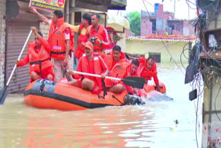NDRF rescues people in flood-hit areas in Delhi