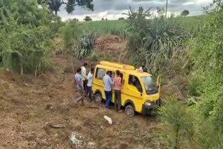 School vehicle overturns in Belgavi