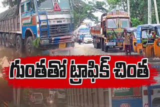 Lorry Stuck in Between of Main Road