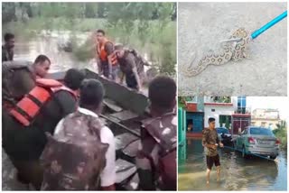 Army started rescue operation  rescue operation for Laksar Haridwar  people trapped in flood in Laksar  Laksar flood  Haridwar flood  ಧಾರಾಕಾರ ಮಳೆಗೆ ತತ್ತರಿಸಿದ 50ಕ್ಕೂ ಹೆಚ್ಚು ಗ್ರಾಮಗಳು  ಸೇನೆಯಿಂದ ಸಾಗಿದ ರಕ್ಷಣಾ ಕಾರ್ಯ  ಉತ್ತರಾಖಂಡದಲ್ಲಿ ಭಾರೀ ಮಳೆ  ಮಳೆಯಿಂದಾಗಿ ಪ್ರವಾಹದಂತಹ ಪರಿಸ್ಥಿತಿ ನಿರ್ಮಾಣ  ಲಕ್ಸರ್‌ನ ಕೆಲ ಪ್ರದೇಶಗಳು ಜಲಾವೃತ  ಪ್ರವಾಹ ಪೀಡಿತರು ಸುರಕ್ಷಿತ ಸ್ಥಳಕ್ಕೆ ಶಿಫ್ಟ್  ರಕ್ಷಣಾ ಕಾರ್ಯಾಚರಣೆ ಕೈಗೆತ್ತಿಕೊಂಡ ಸೇನೆ  ಸೇನಾ ನೌಕೆ ಕಂಡು ಸಂತಸಗೊಂಡ ಜನ