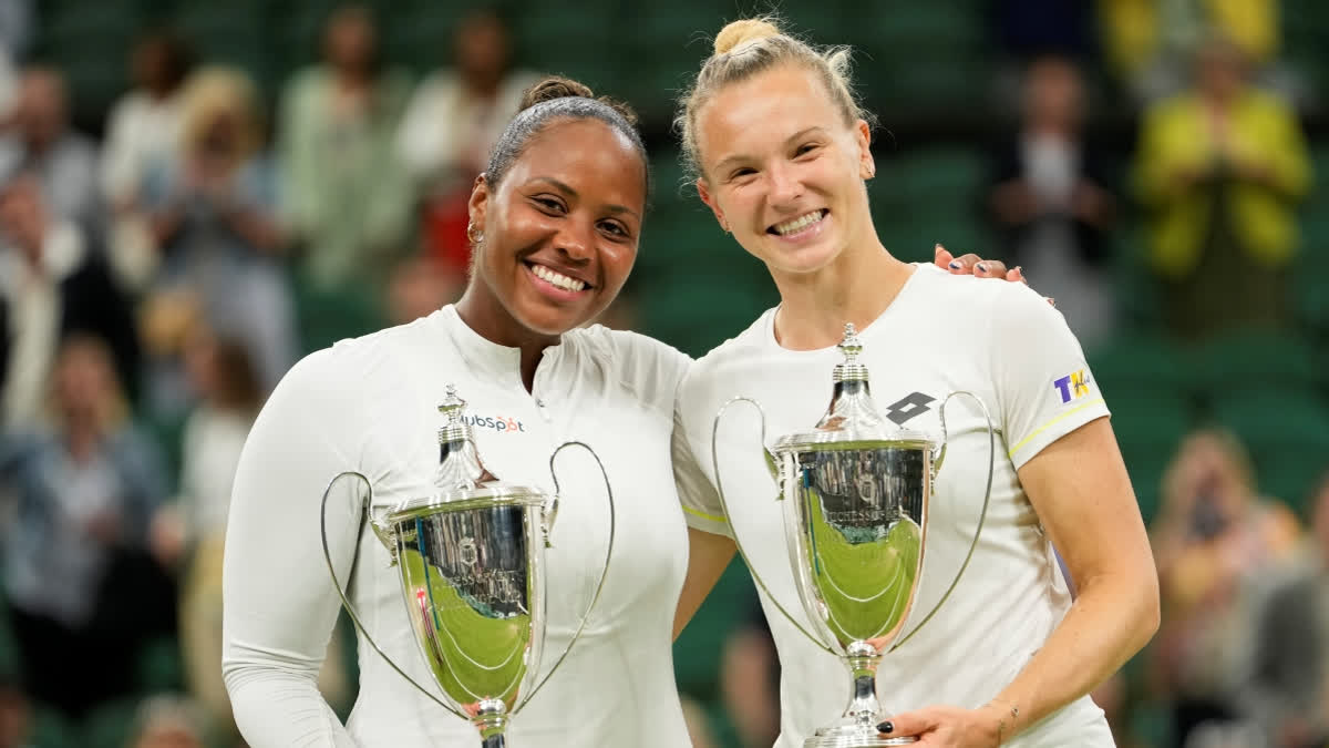 Siniakova And Townsend came out with their best game to beat the Gabriela Dabrowski and Erin Routliffe pair 7-6 (5), 7-6 (1) in the women's doubles to clinch the Wimbledon title on Saturday.