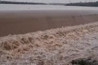 FLOOD IN GUAJRAT  WATER LEVEL RISE IN MADHUBAN DAM  മധുബൻ ഡാമിലെ ജലനിരപ്പ് ഉയർന്നു  ഗുജറാത്തില്‍ കനത്ത മഴ