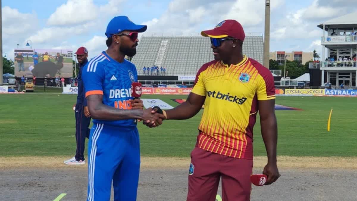 West Indies vs India 5th T20I  West Indies won by 8 wickets  West Indies won by 8 wickets against India  India tour of West Indies 2023  Central Broward Regional Park Stadium Turf Ground  India won the toss and opt to bat  ಭಾರತದ ವಿರುದ್ಧ ಟಿ20 ಸರಣಿ ಗೆದ್ದ ವೆಸ್ಟ್​ ಇಂಡೀಸ್  ಏಳು ವರ್ಷಗಳ ಬಳಿಕ ಭಾರತದ ವಿರುದ್ಧ ಟಿ20 ಸರಣಿ ಗೆದ್ದ  ಸತತ ಎರಡು ಪಂದ್ಯಗಳನ್ನು ಗೆದ್ದ ಟೀಂ ಇಂಡಿಯಾ  ಟೀಂ ಇಂಡಿಯಾ ಸರಣಿಯ ಕೊನೆಯ ಪಂದ್ಯವನ್ನು ಕೈ ಚೆಲ್ಲಿದೆ  ಟಿ20ಯಲ್ಲಿ ಸೋಲನುಭವಿಸಿದ ಭಾರತ ತಂಡ  ಕಳೆದ ಪಂದ್ಯದಲ್ಲಿ ರನ್‌ಗಳ ಸುರಿಮಳೆ  ಸೂರ್ಯಕುಮಾರ್ ಅವರ ಅರ್ಧಶತಕ ವ್ಯರ್ಥ  ಭಾರತಕ್ಕೆ ಆರಂಭಿಕ ಆಘಾತ  ಭಾರತದ ವಿರುದ್ಧ ಅಬ್ಬರಿಸಿದ ವೆಸ್ಟ್​ ಇಂಡೀಸ್​