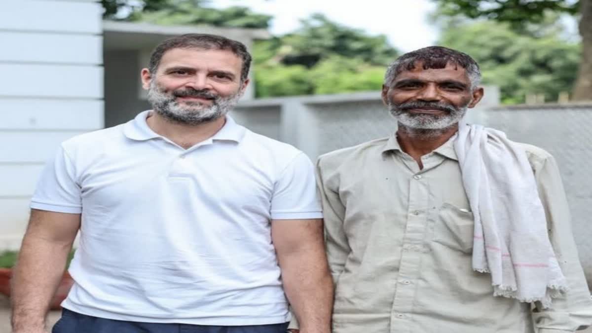 Rahul Gandhi meets viral vegetable seller Rameshwar