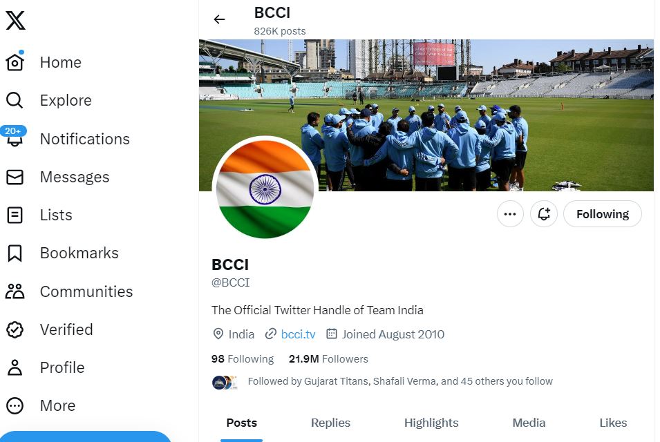 BCCI Loses Golden Tick on X ETV BHARAT