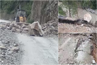 Five meter part of Gangotri Highway broke