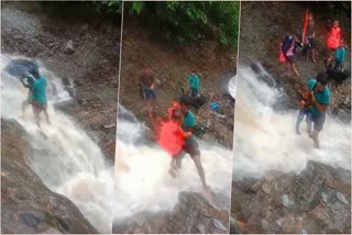 Bageshwar Students Crossing river