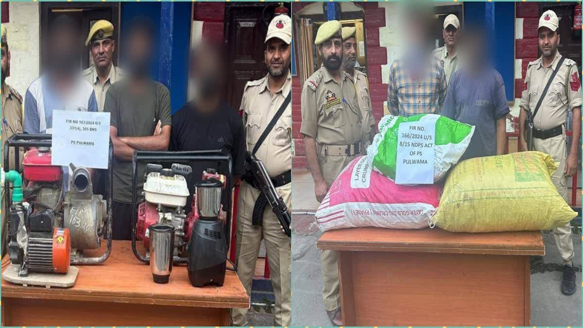 03 thieves & 02 Notorious Drug Peddlers arrested by police in Pulwama