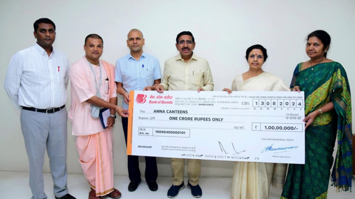 Nara Bhuvaneswari Donation to Anna Canteens