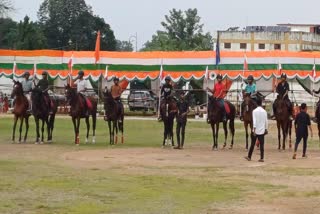 horses ride in Dantewada parade ground