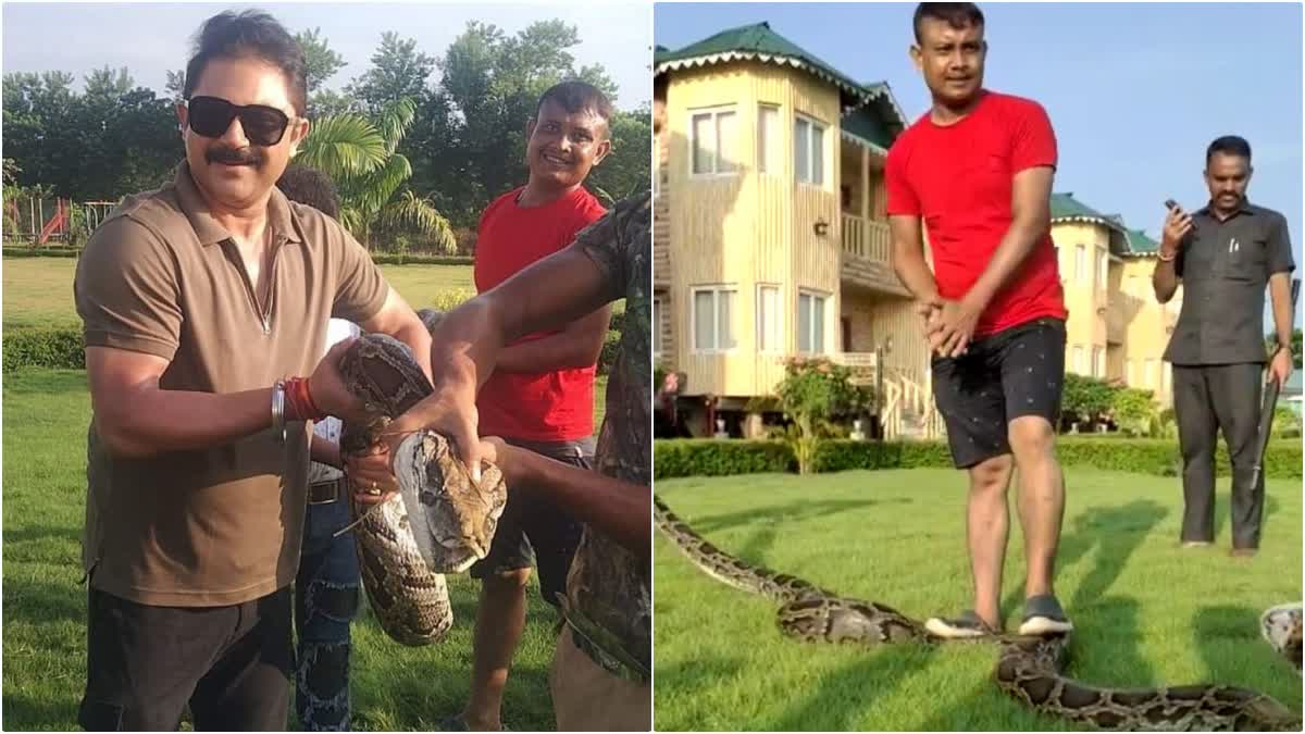 Sohom poses with Python